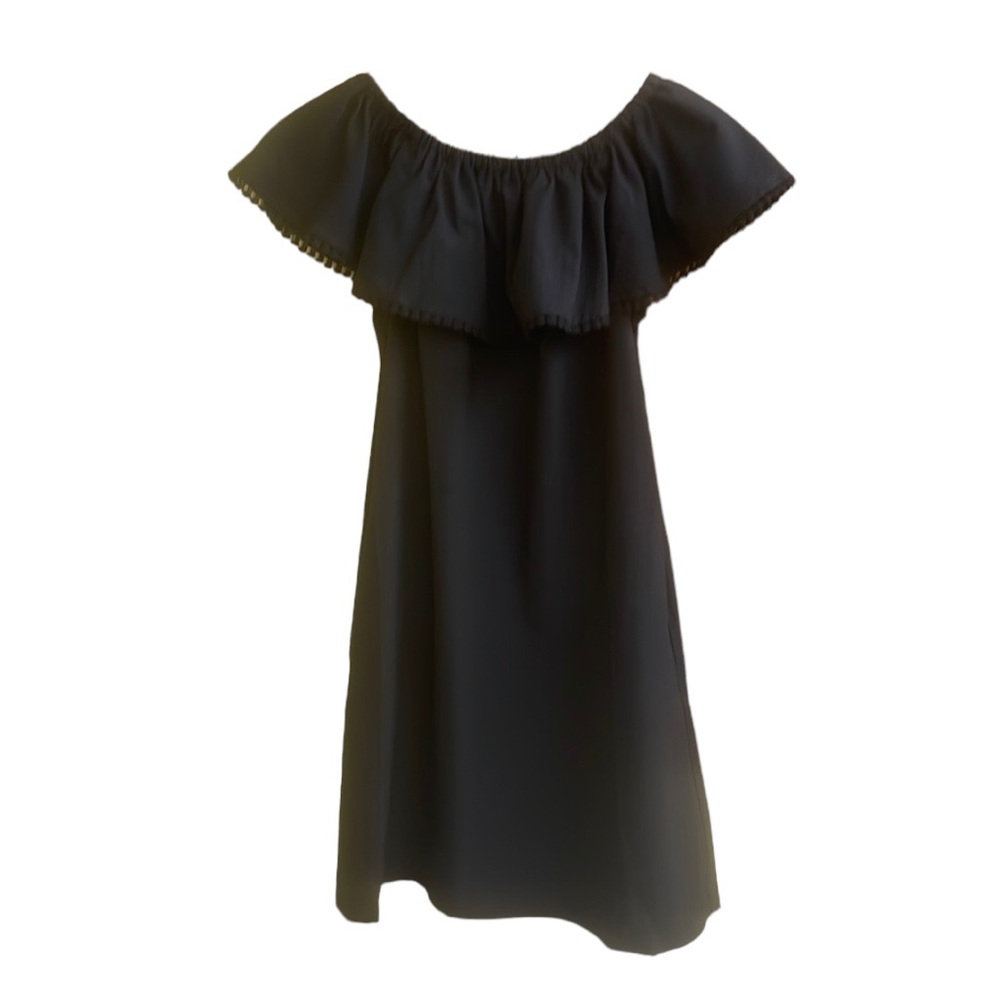 New Colleen Lopez Dress With Pockets And Pom Pom Ball Fringe Black Size XS